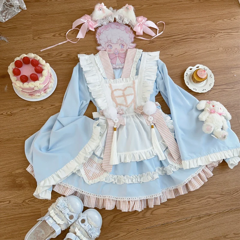 Hanguliang - Sweet Meow Nurse - Maid Lolita Skirt Set Kawaii Lolita Dress - Image 14