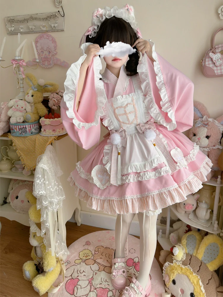 Hanguliang - Sweet Meow Nurse - Maid Lolita Skirt Set Kawaii Lolita Dress - Image 3