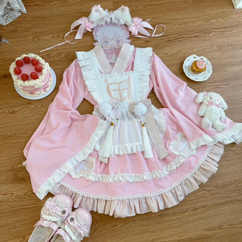 Hanguliang - Sweet Meow Nurse - Maid Lolita Skirt Set Kawaii Lolita Dress - Image 6