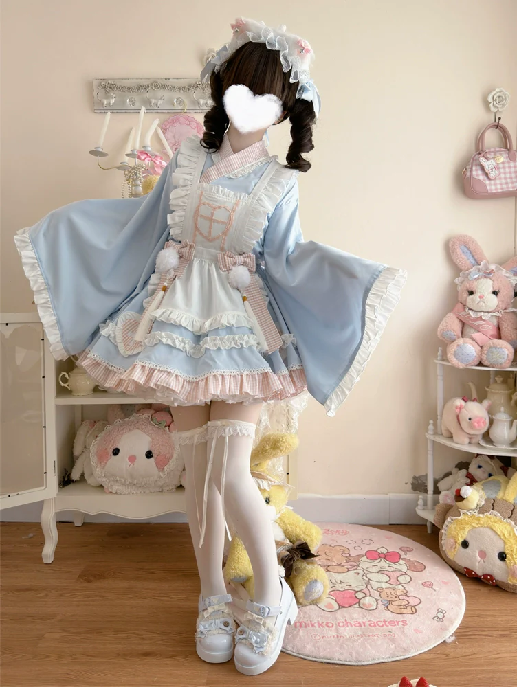 Hanguliang - Sweet Meow Nurse - Maid Lolita Skirt Set Kawaii Lolita Dress - Image 7