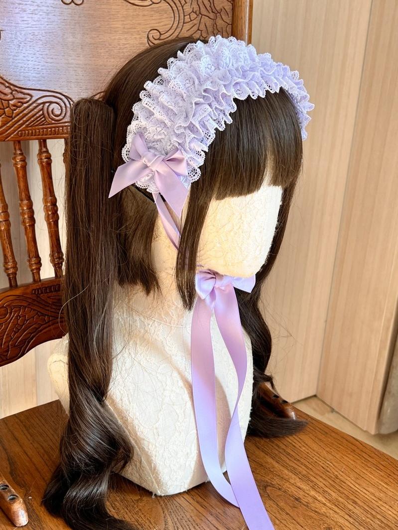 Customized Elegant Lolita Bow Lace KC Headdress - Image 12