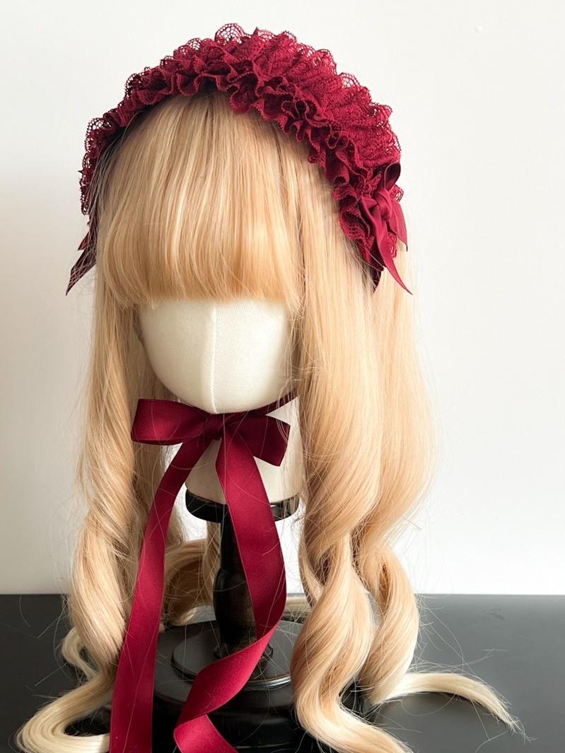 Customized Elegant Lolita Bow Lace KC Headdress - Image 13