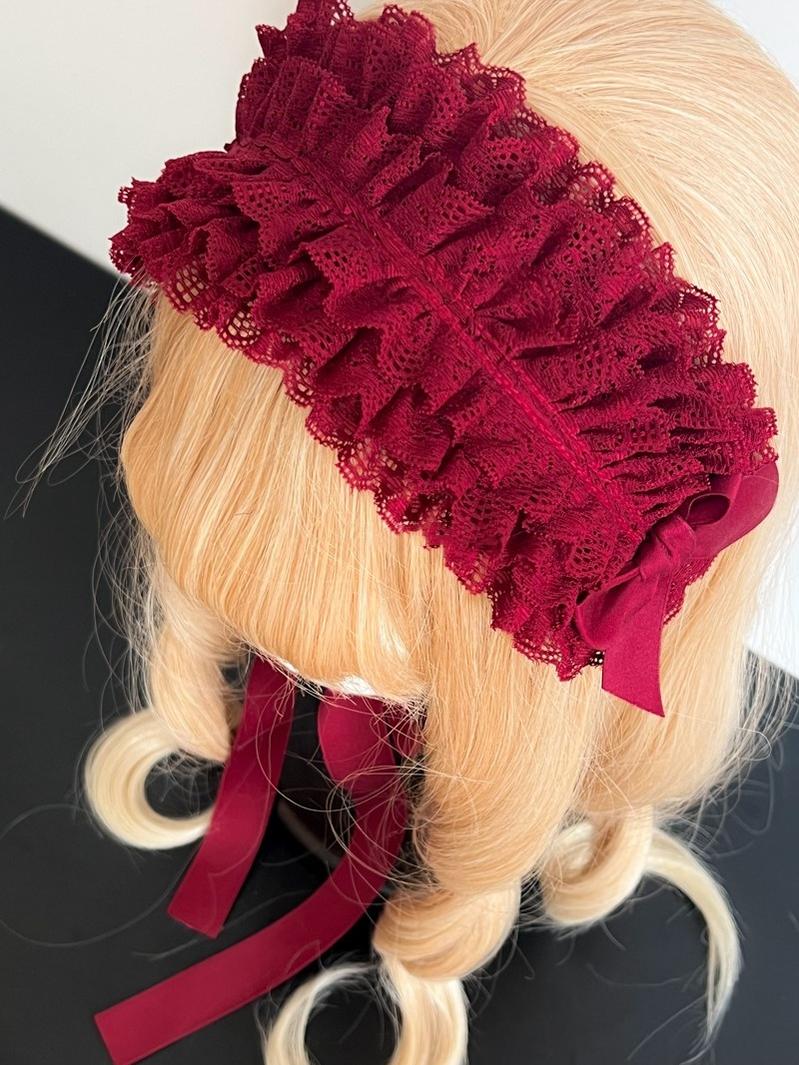 Customized Elegant Lolita Bow Lace KC Headdress - Image 14