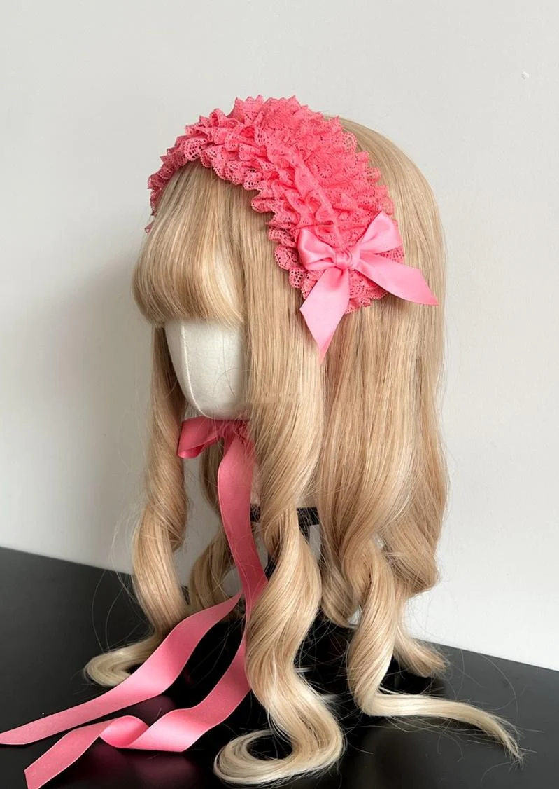 Customized Elegant Lolita Bow Lace KC Headdress - Image 20