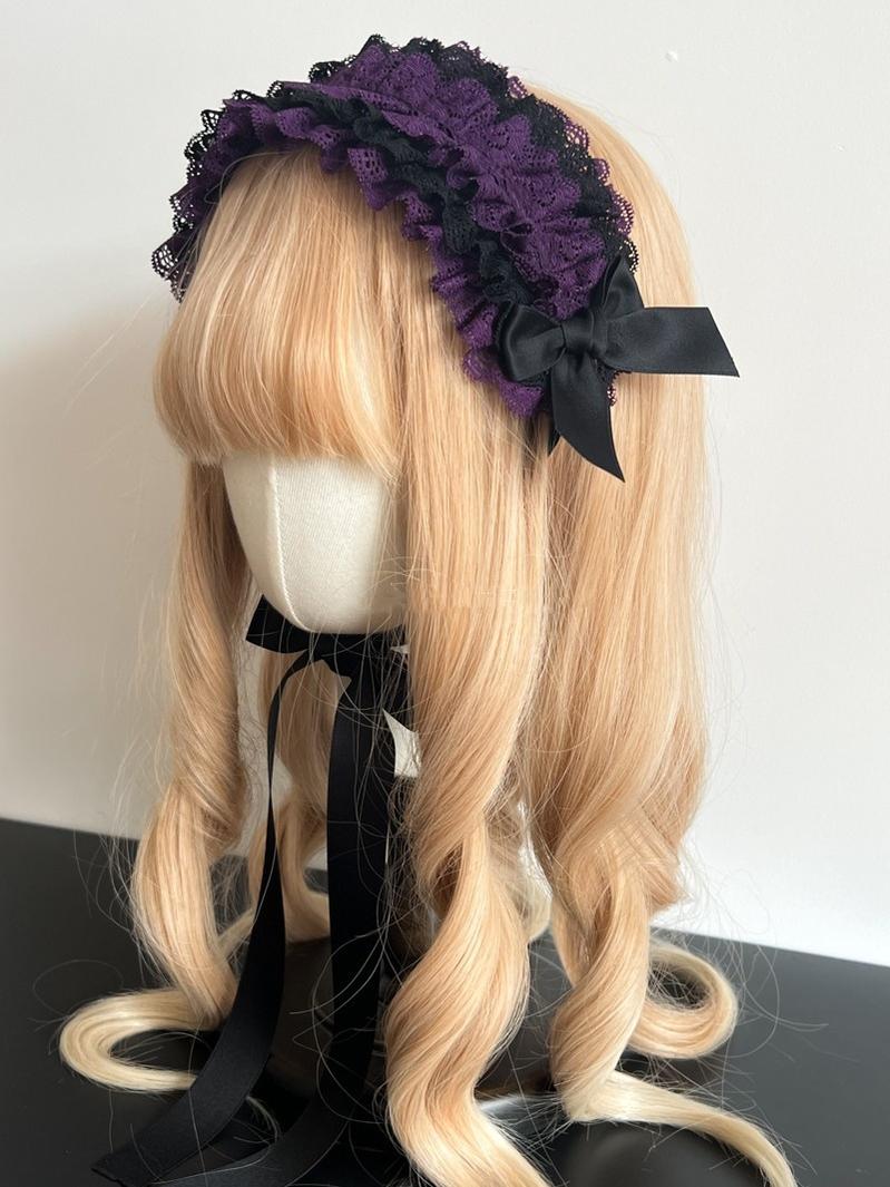Customized Elegant Lolita Bow Lace KC Headdress - Image 30