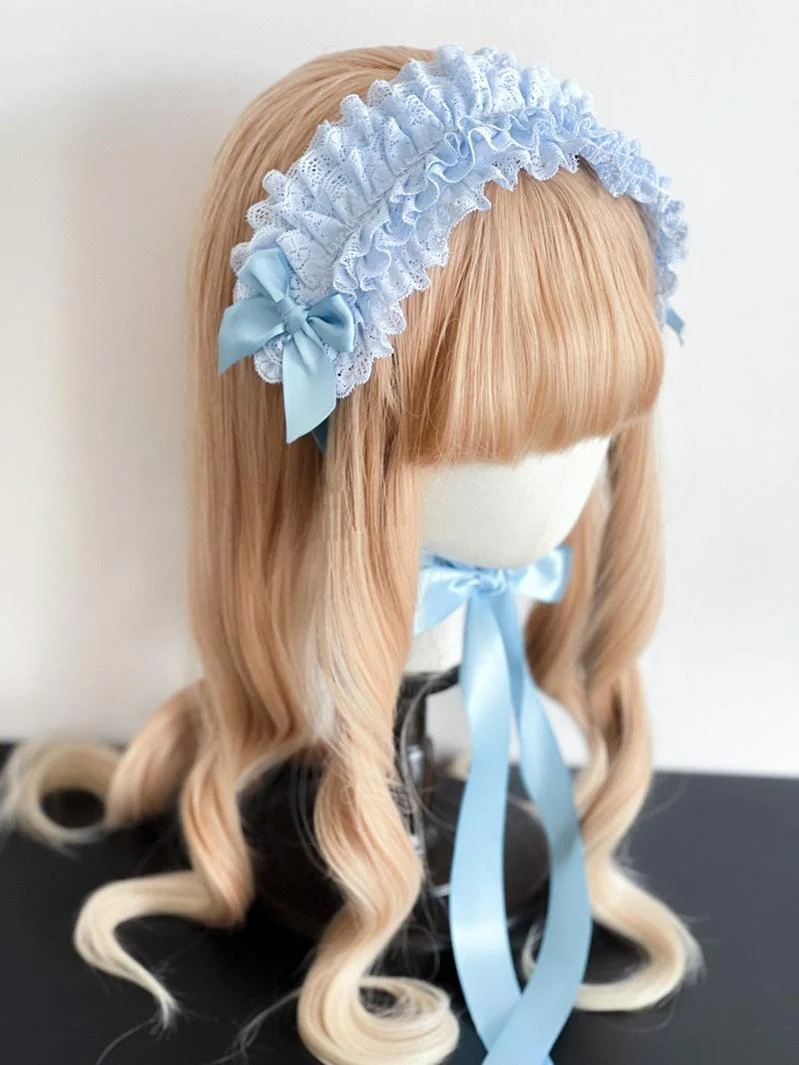 Customized Elegant Lolita Bow Lace KC Headdress - Image 35