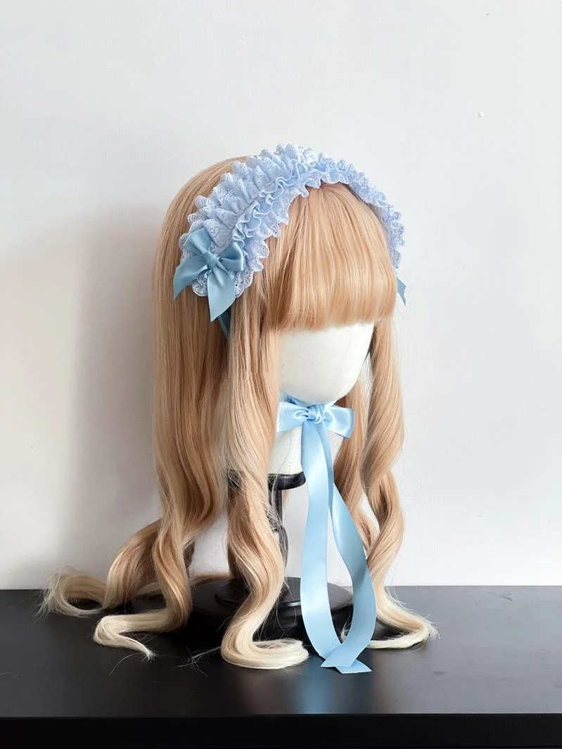 Customized Elegant Lolita Bow Lace KC Headdress - Image 37