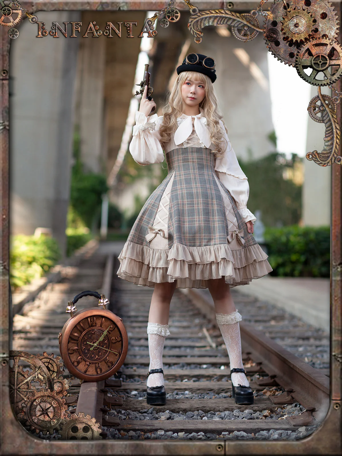 Memoirs of Backlight - Elegant Plaid Lolita JSK Dress - Image 11