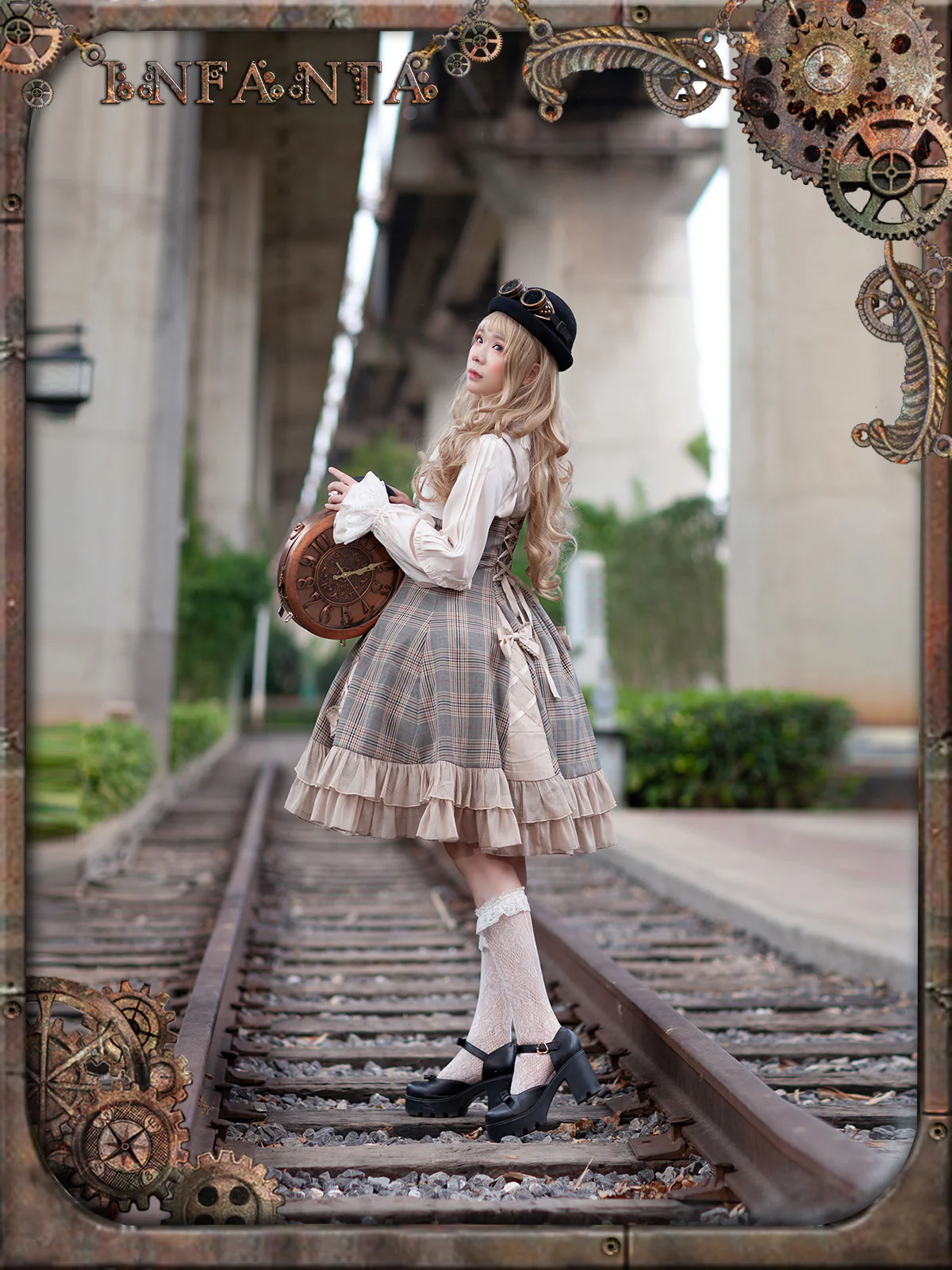 Memoirs of Backlight - Elegant Plaid Lolita JSK Dress - Image 15