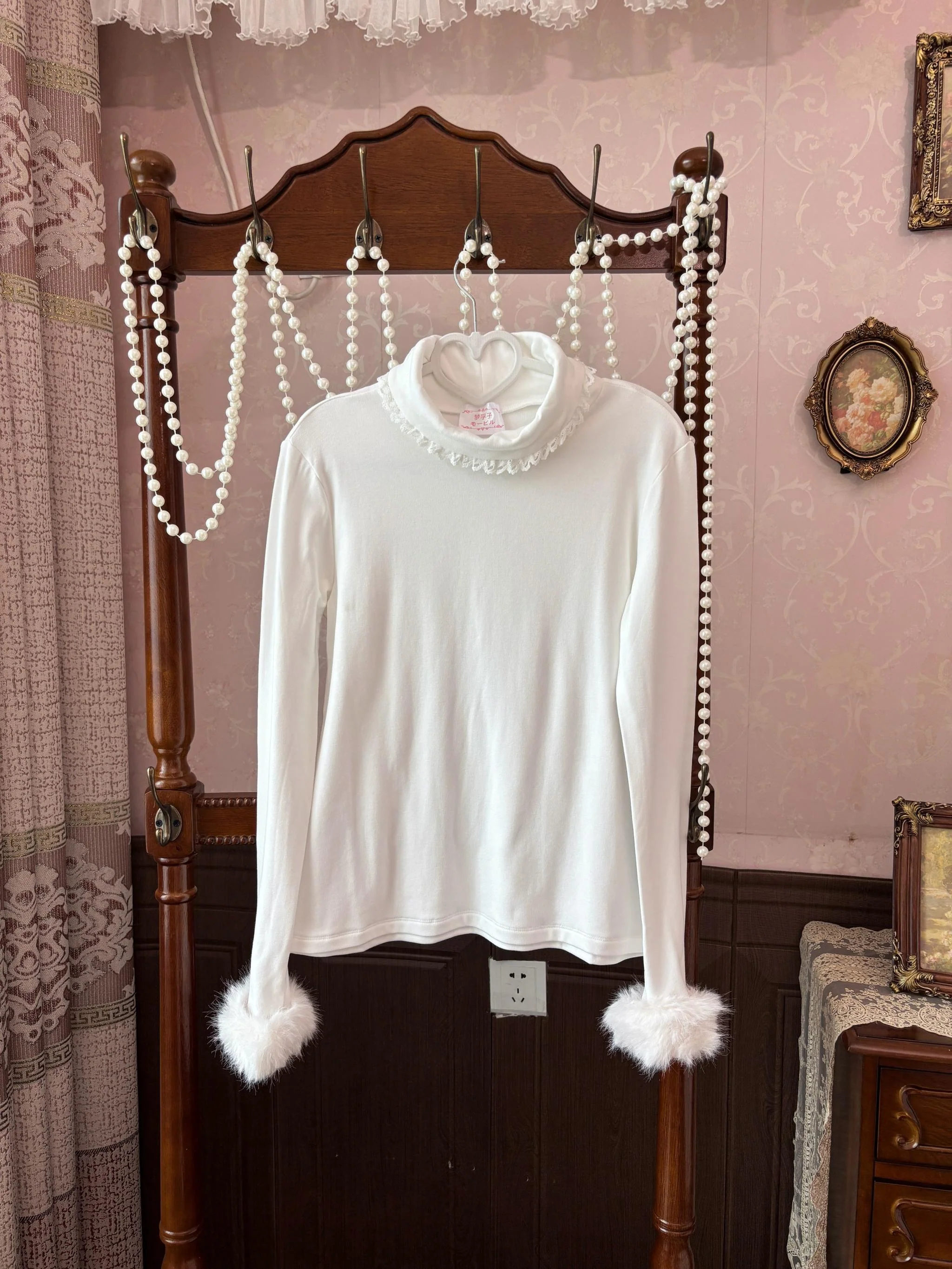 Mengfuzi - Kawaii Lolita High-neck Inner Wear, Fuzzy Cuffs - Image 3