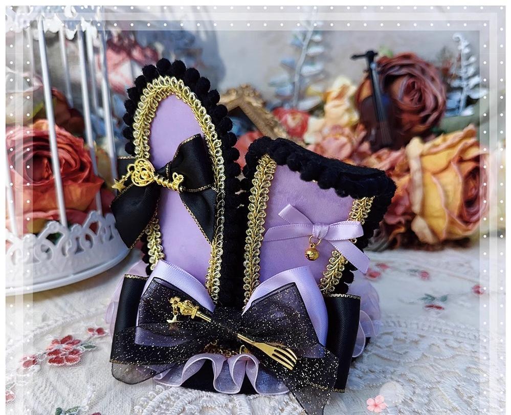 Menglu - Lolita Top Hat Rabbit Ear Bow Lolita Headdress Multicolors - Image 10