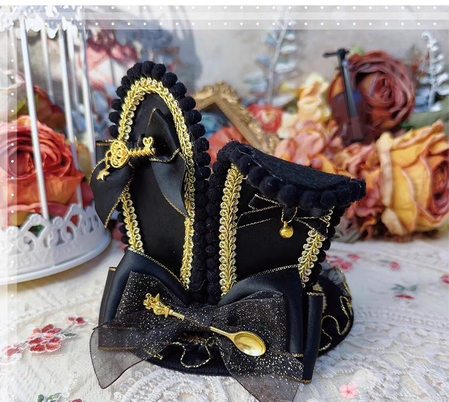 Menglu - Lolita Top Hat Rabbit Ear Bow Lolita Headdress Multicolors - Image 11