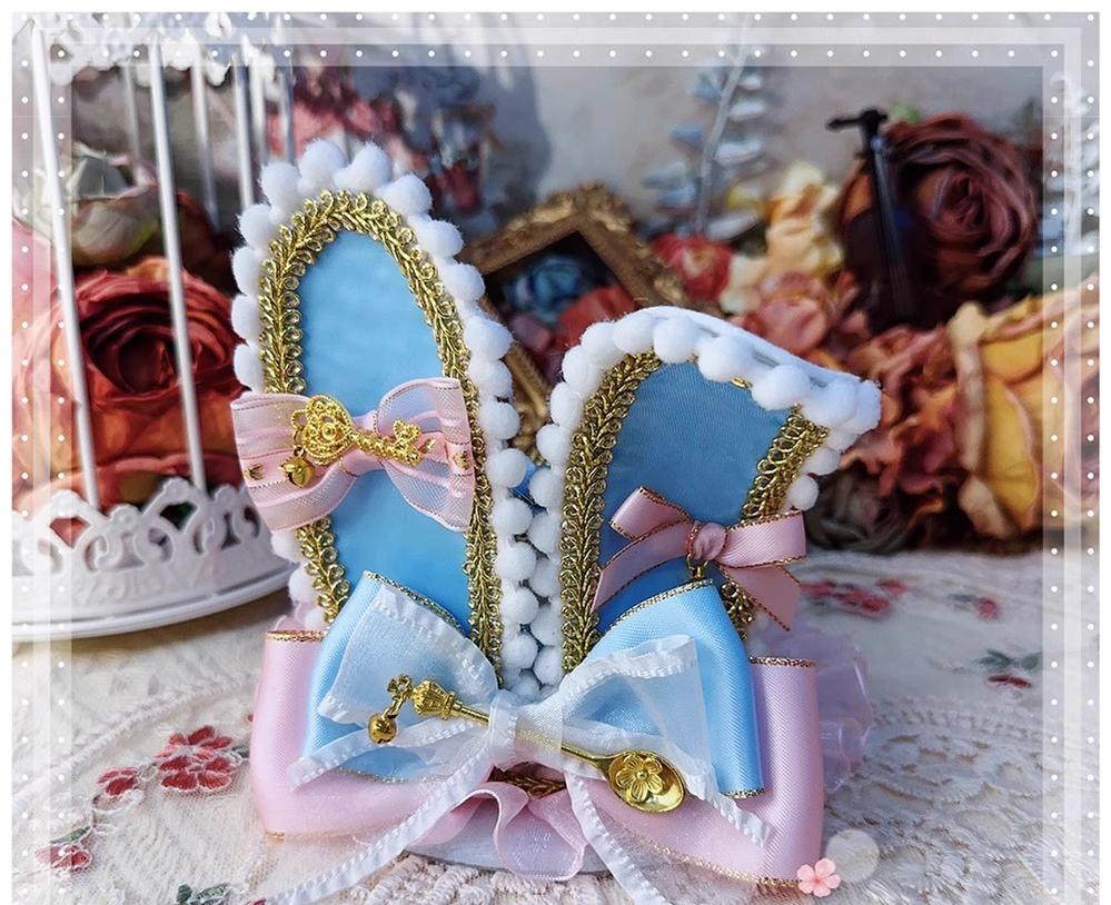Menglu - Lolita Top Hat Rabbit Ear Bow Lolita Headdress Multicolors - Image 4