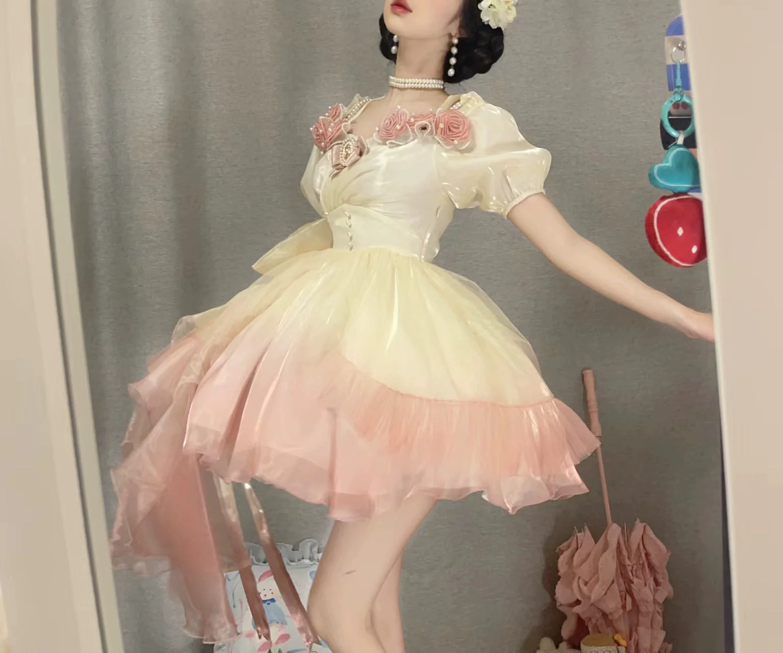 Meowing and fruity - Miss Dael Fairy Lolita OP Dress - Image 4