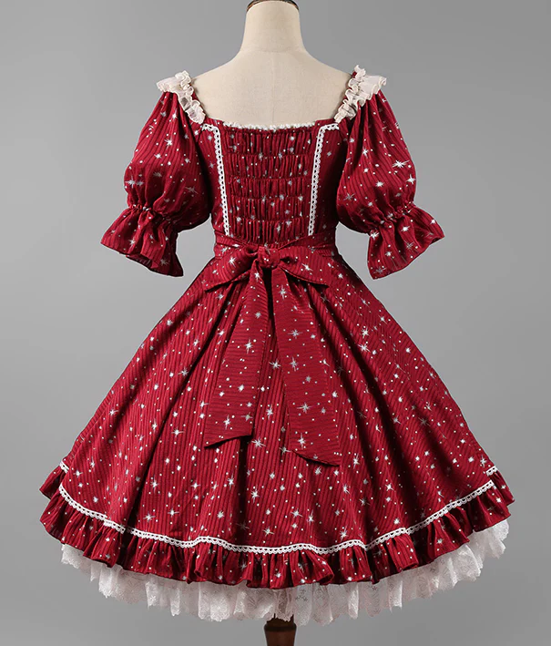 Midsummer Star - Silver Foil Printing Lolita OP Dress - Image 13