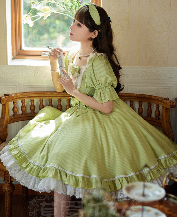 Midsummer Star - Silver Foil Printing Lolita OP Dress - Image 21