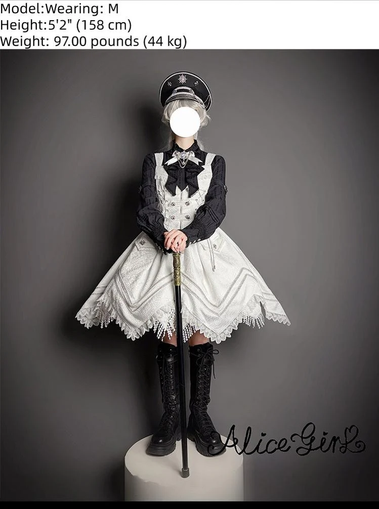 Dawnbreaker - Military Lolita JSK, Diamond Shaped Hemline - Image 22