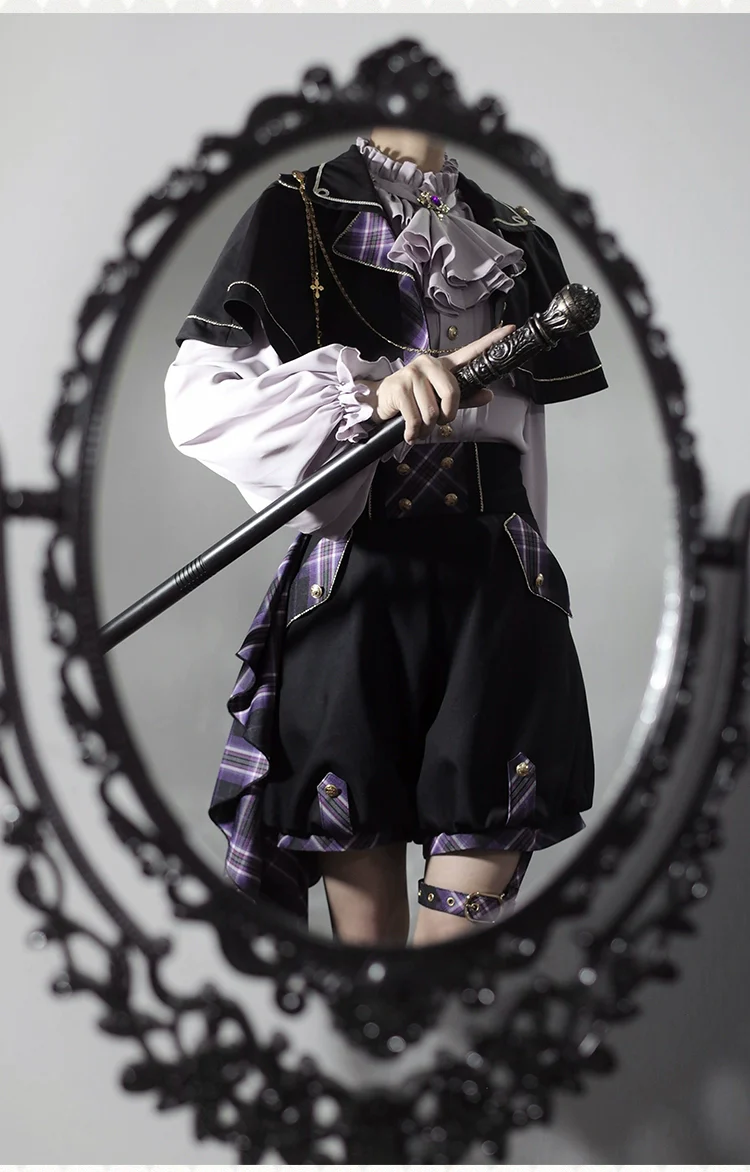 Queen's Game - Military Lolita OP, Ouji Plaid Lolita Dress Set - Image 14