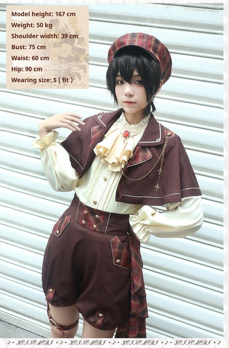 Queen's Game - Military Lolita OP, Ouji Plaid Lolita Dress Set - Image 15