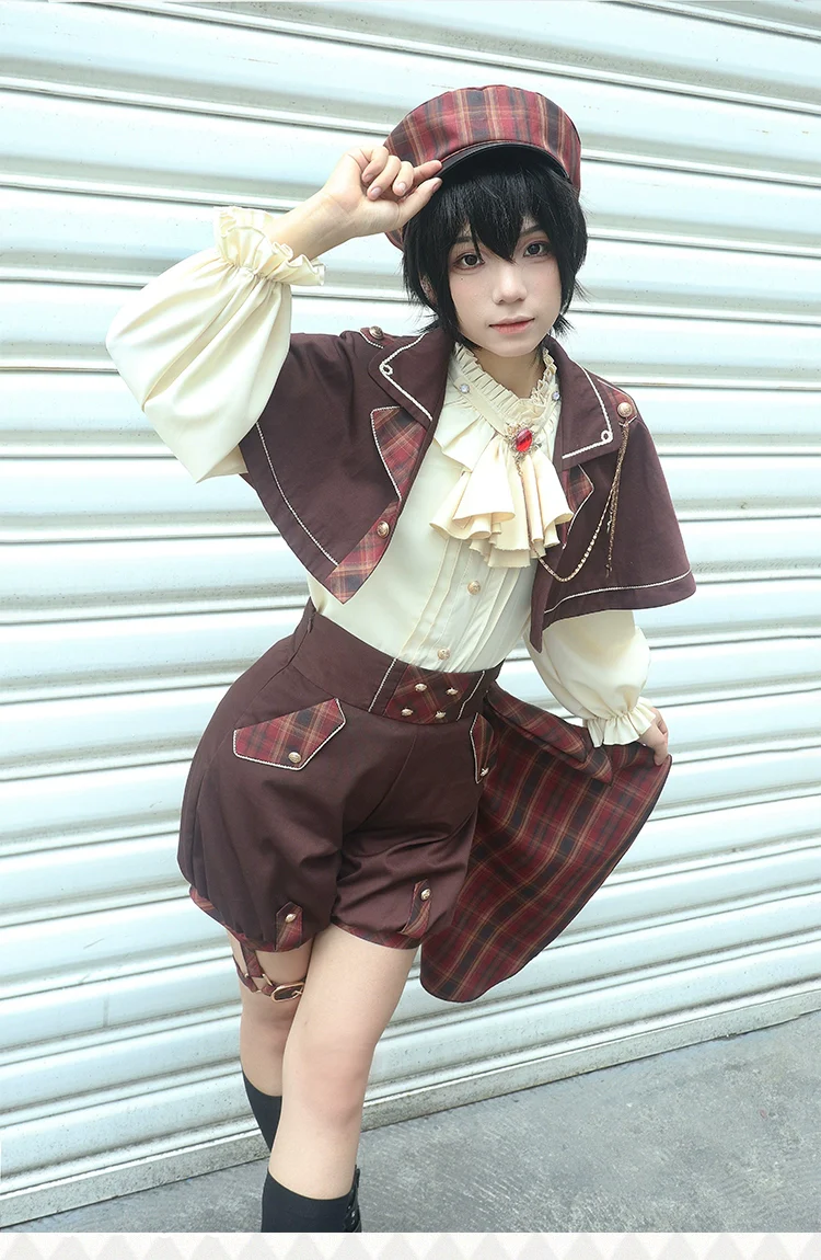 Queen's Game - Military Lolita OP, Ouji Plaid Lolita Dress Set - Image 16