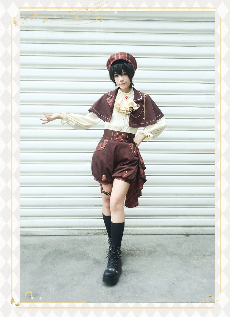 Queen's Game - Military Lolita OP, Ouji Plaid Lolita Dress Set - Image 17