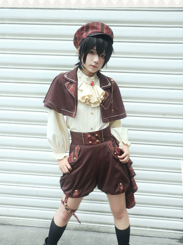 Queen's Game - Military Lolita OP, Ouji Plaid Lolita Dress Set - Image 18