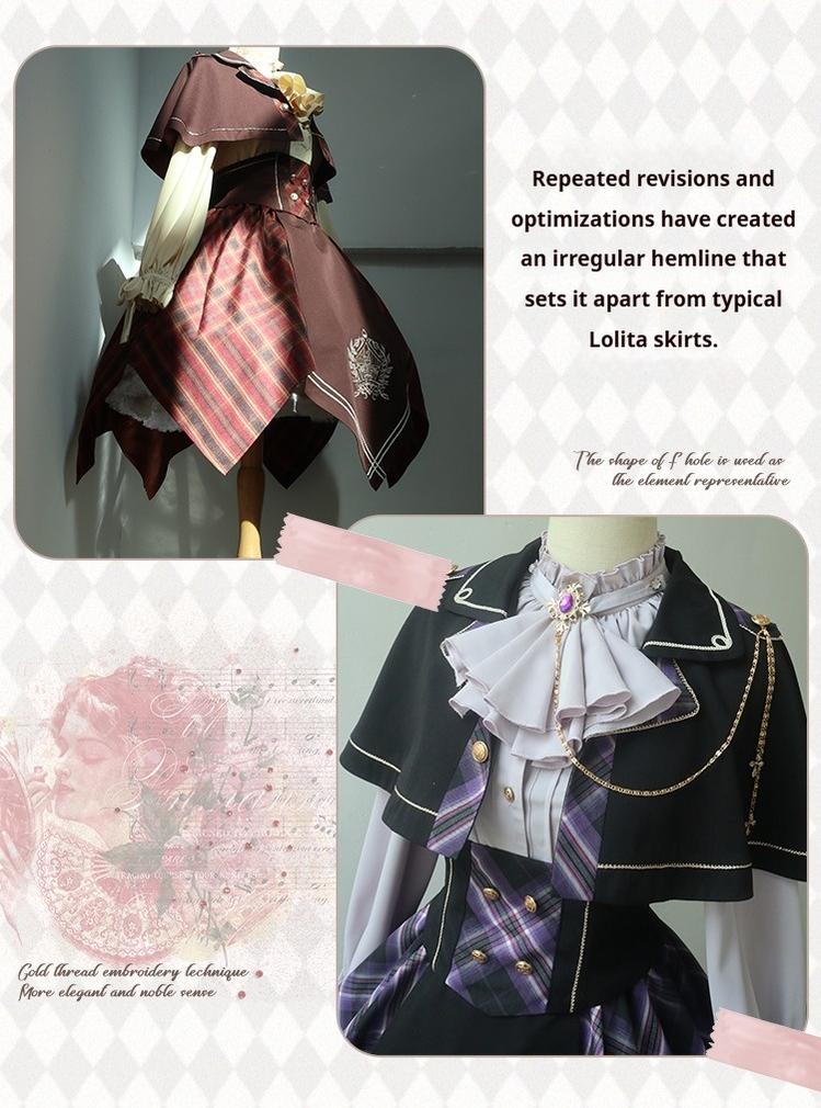Queen's Game - Military Lolita OP, Ouji Plaid Lolita Dress Set - Image 22