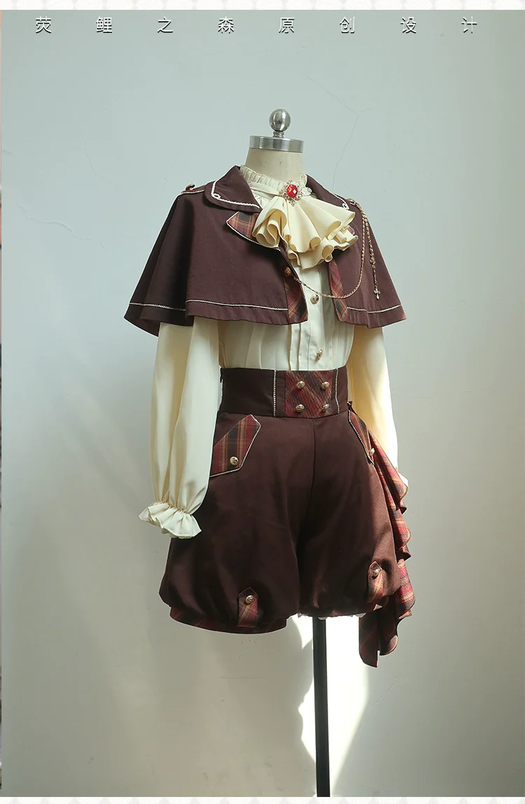 Queen's Game - Military Lolita OP, Ouji Plaid Lolita Dress Set - Image 30