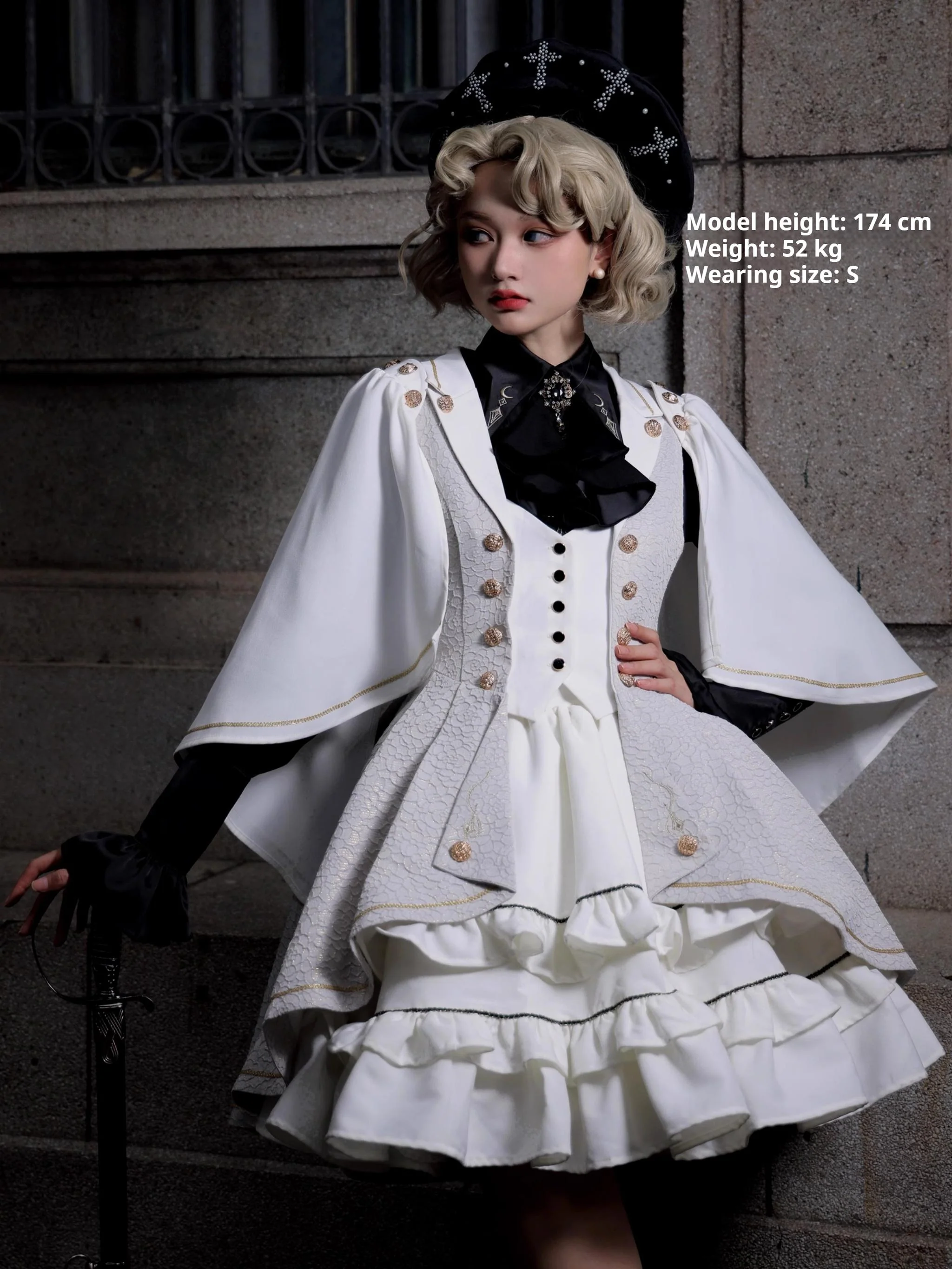 SilentMars - Fallen Moon Rule - Military Lolita Shirt Set Retro Knight Style Blouse - Image 21