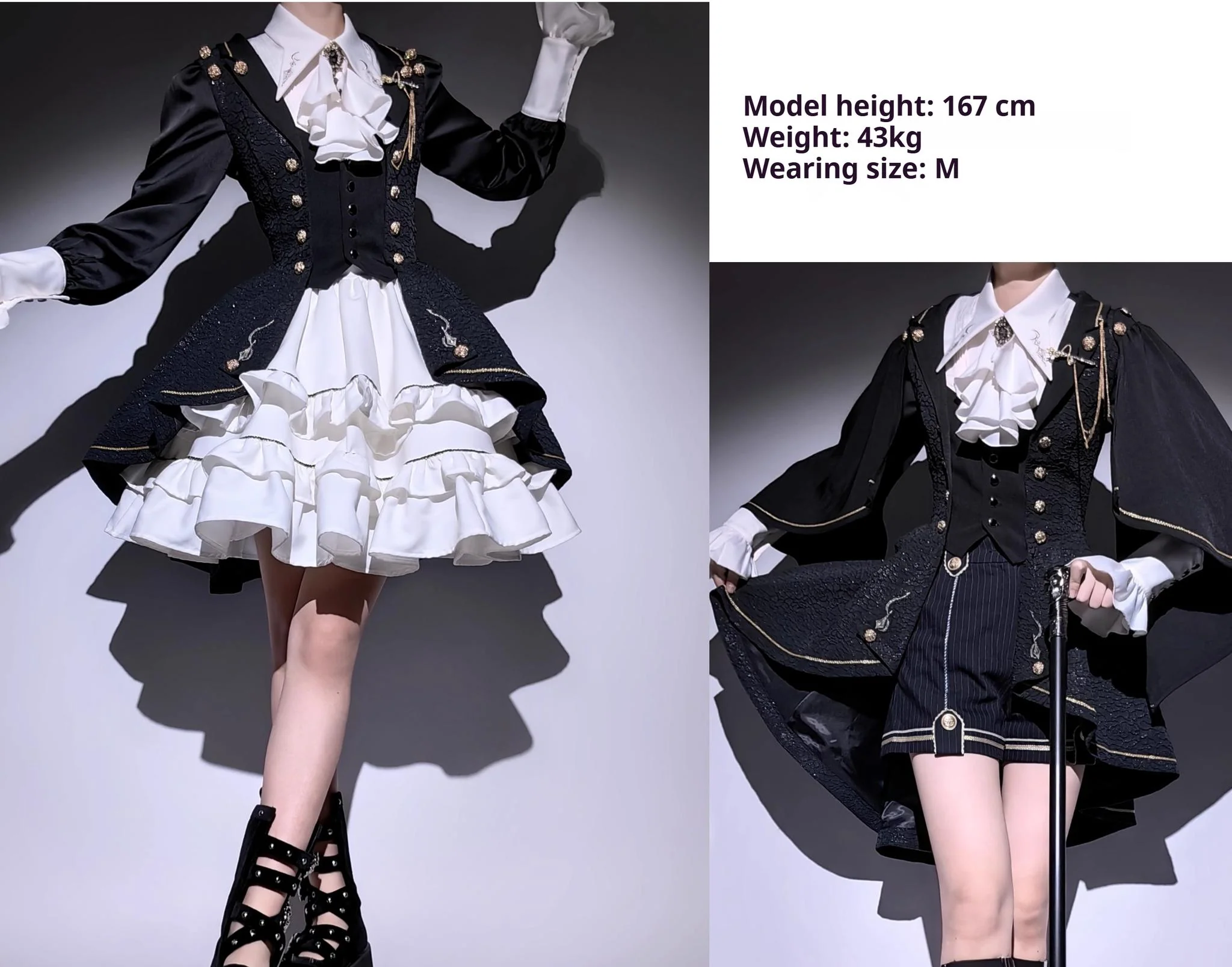 SilentMars - Fallen Moon Rule - Military Lolita Shirt Set Retro Knight Style Blouse - Image 32