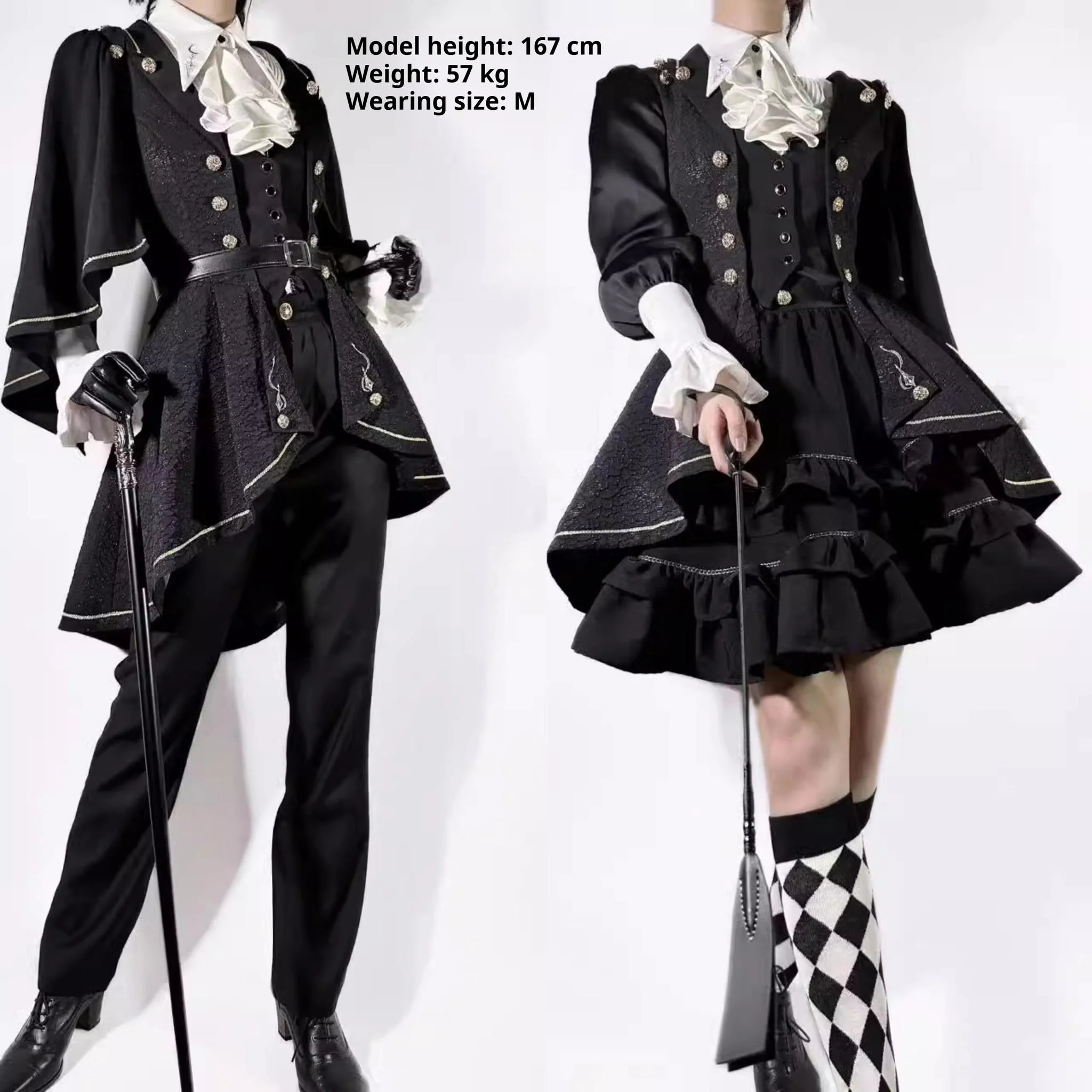 SilentMars - Fallen Moon Rule - Military Lolita Shirt Set Retro Knight Style Blouse - Image 33