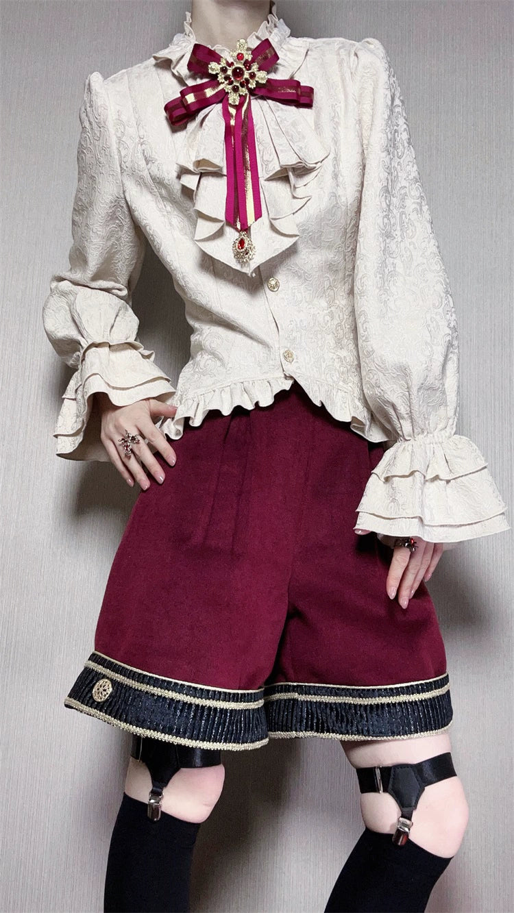 Heir - Military Ouji Lolita Blouse, Coat & Shorts Set - Image 12
