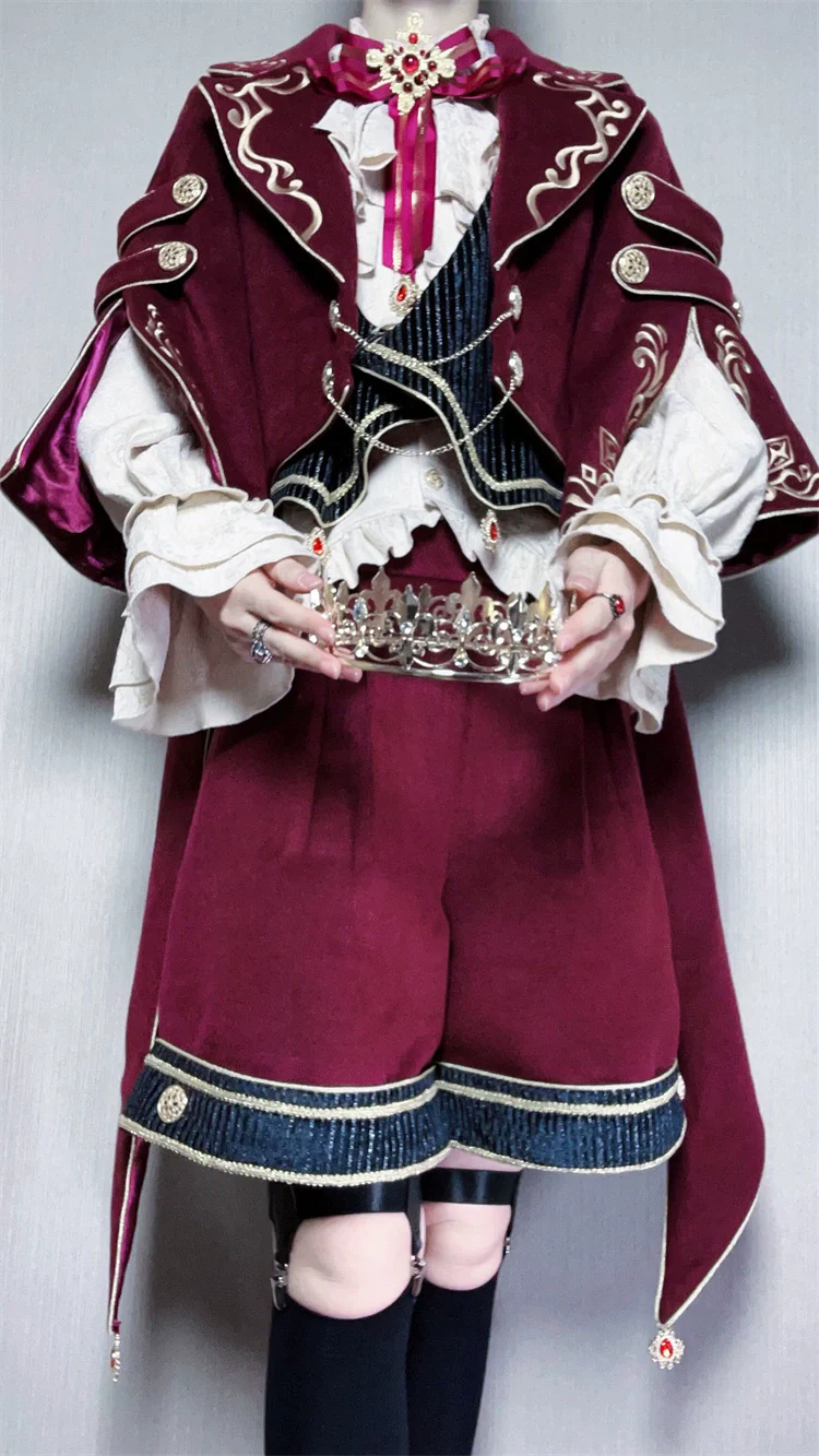 Heir - Military Ouji Lolita Blouse, Coat & Shorts Set - Image 13