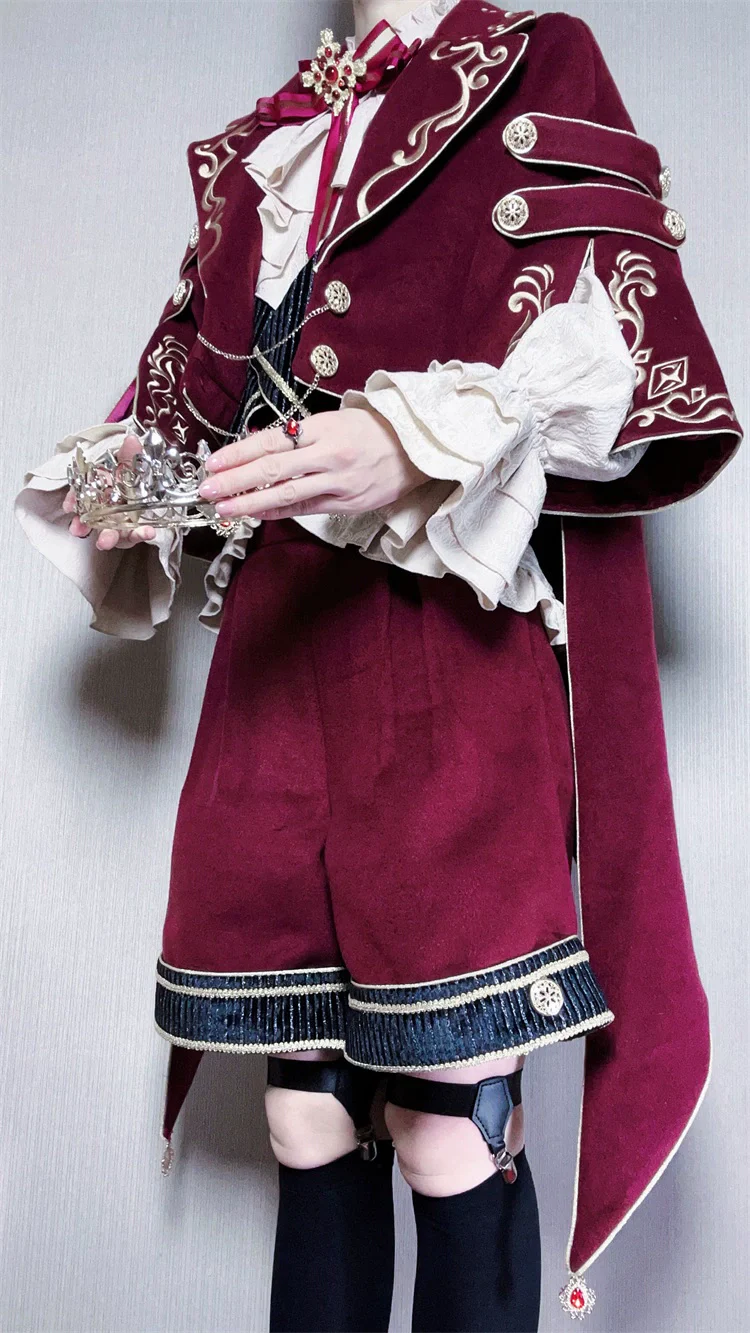 Heir - Military Ouji Lolita Blouse, Coat & Shorts Set - Image 16
