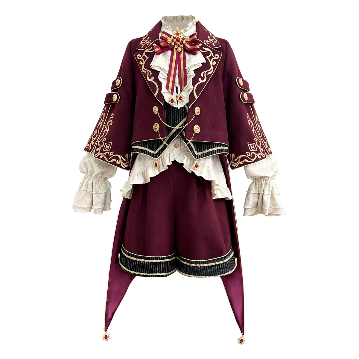 Heir - Military Ouji Lolita Blouse, Coat & Shorts Set - Image 17