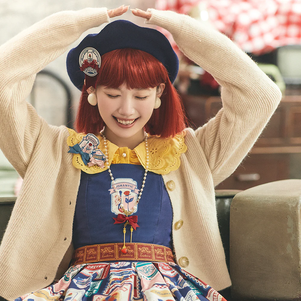 Berry Rose Lolita Accessories Collection KC Beret Necklace - Image 14