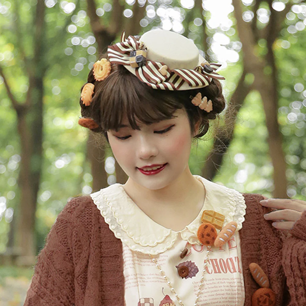 Chocolate Daily Light Sweet Lolita Hat - Image 5