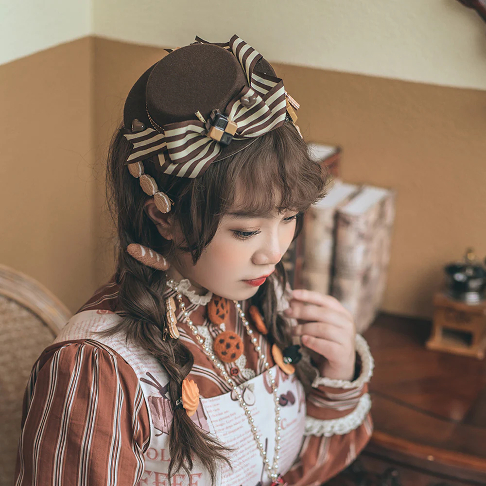 Chocolate Daily Light Sweet Lolita Hat - Image 6