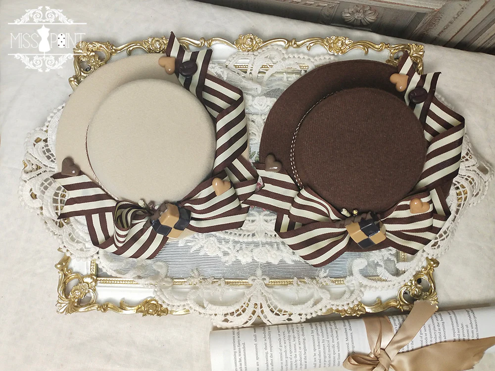 Chocolate Daily Light Sweet Lolita Hat - Image 9