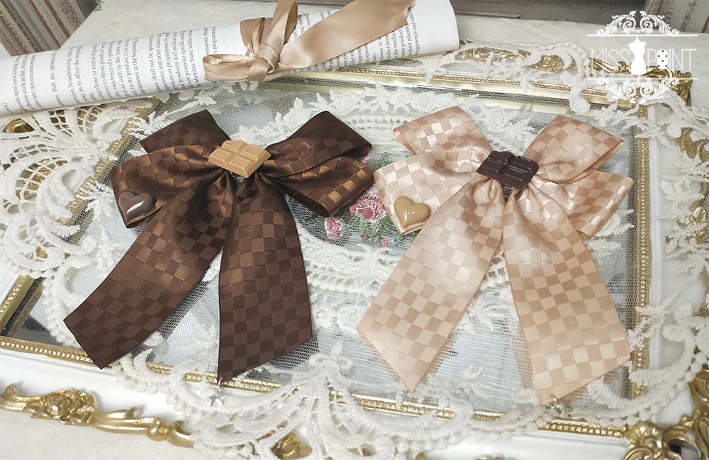Chocolate Daily Lolita Bow KC Brooch - Image 2