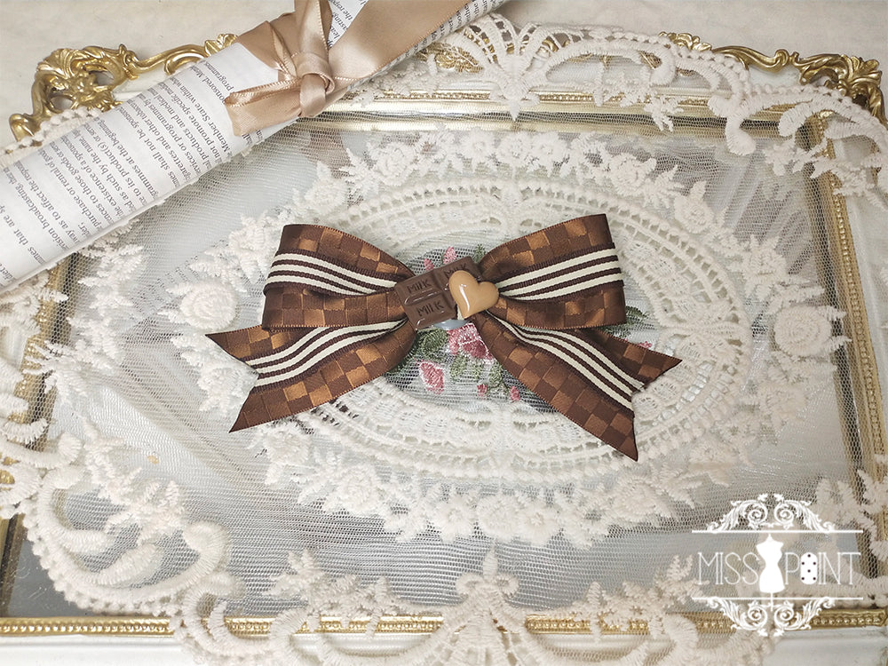 Chocolate Daily Lolita Bow KC Brooch - Image 3