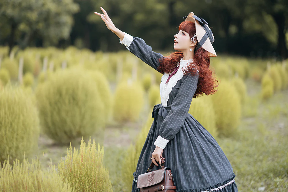Miss point - Rose Silhouette - Vintage Classic Lolita OP - Image 11