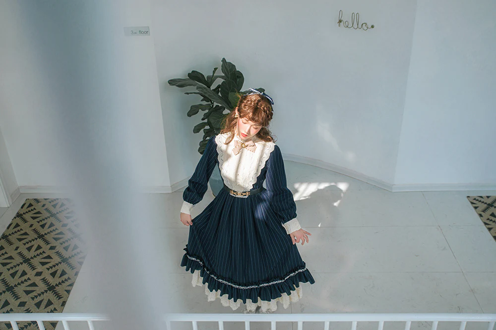 Miss point - Rose Silhouette - Vintage Classic Lolita OP - Image 19