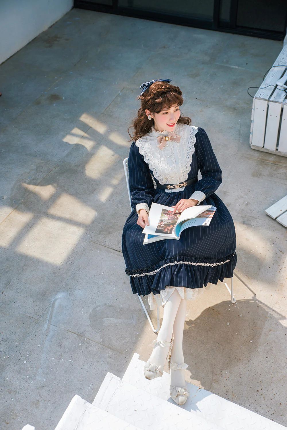 Miss point - Rose Silhouette - Vintage Classic Lolita OP - Image 20