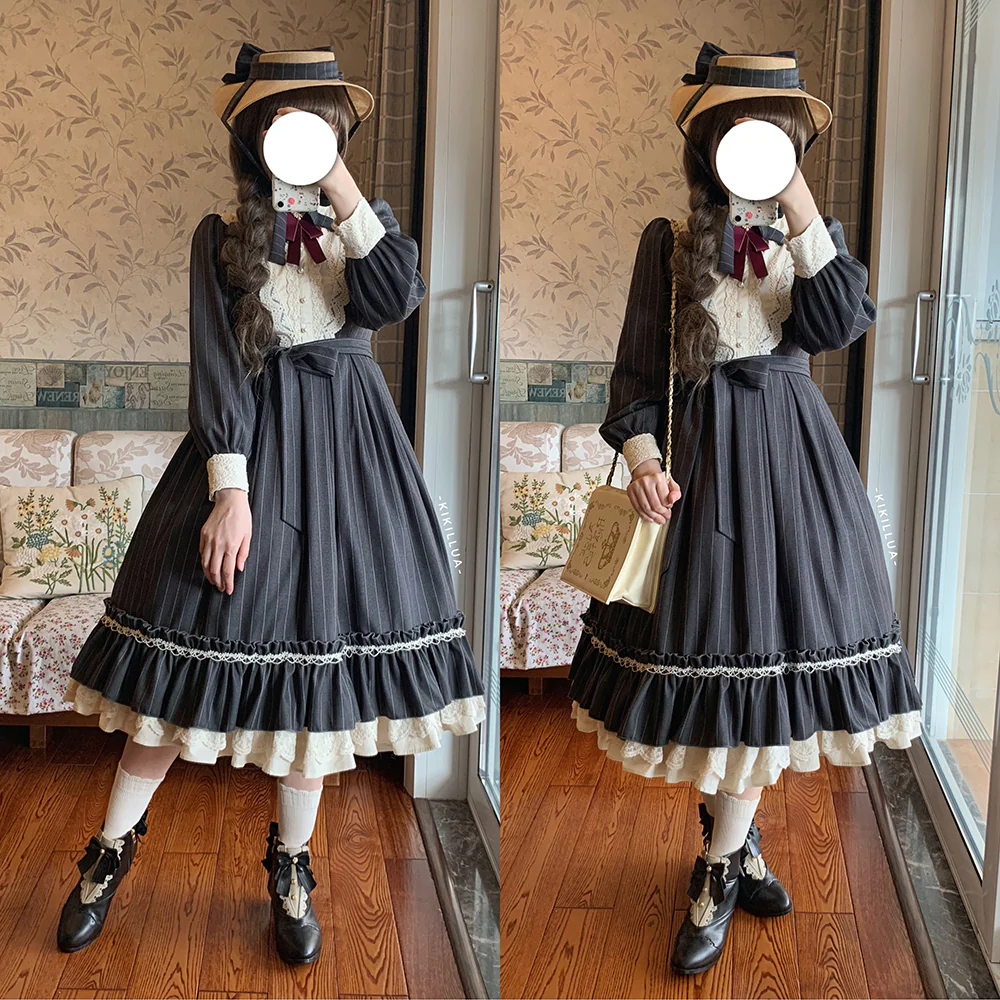 Miss point - Rose Silhouette - Vintage Classic Lolita OP - Image 21