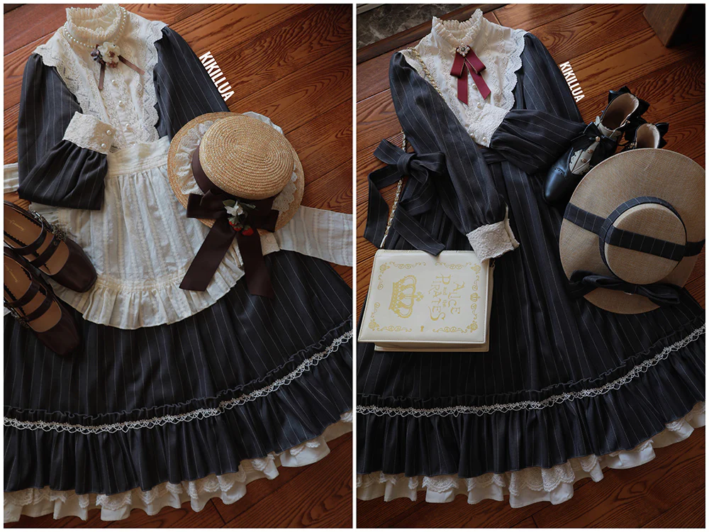 Miss point - Rose Silhouette - Vintage Classic Lolita OP - Image 22