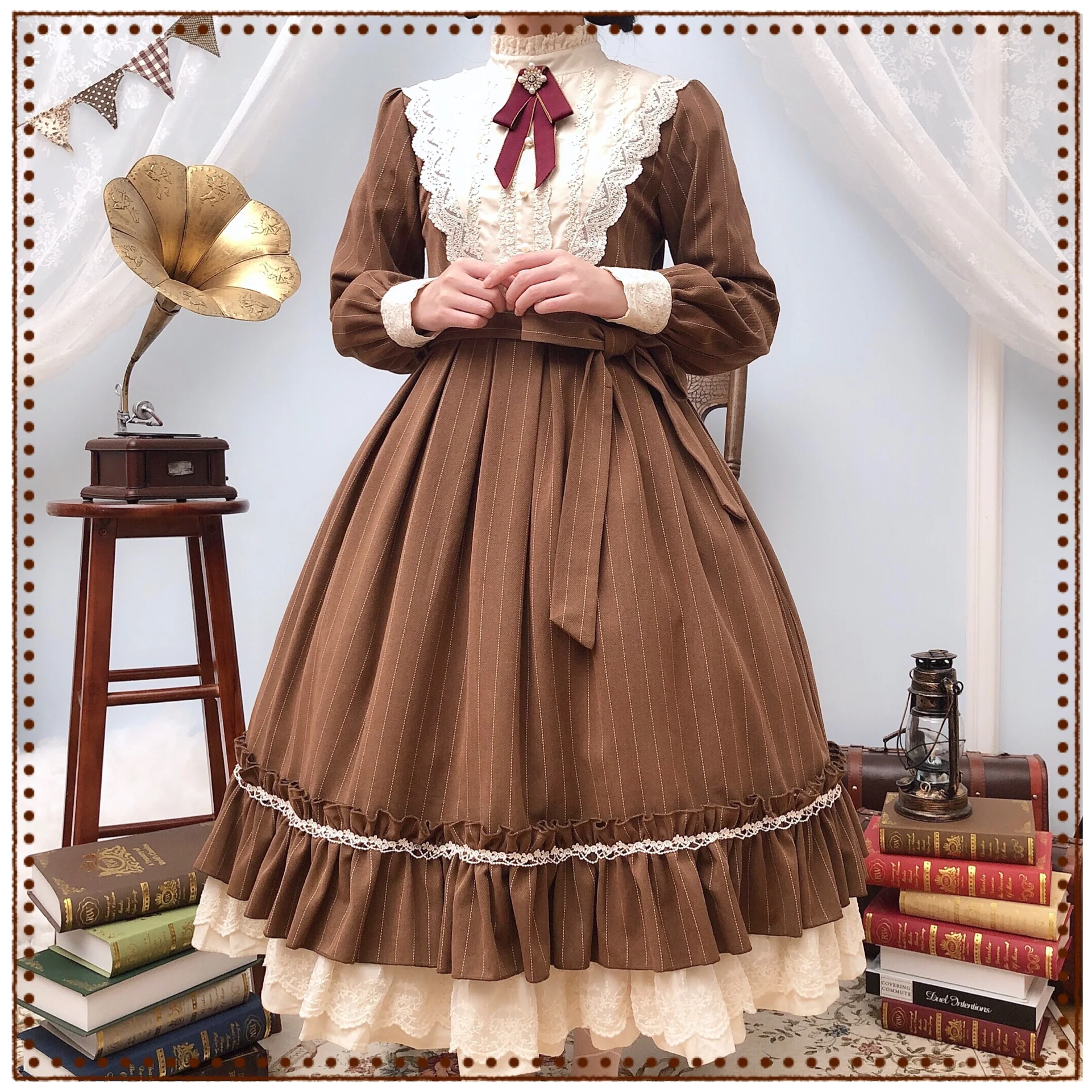 Miss point - Rose Silhouette - Vintage Classic Lolita OP - Image 24