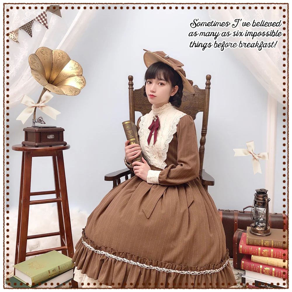 Miss point - Rose Silhouette - Vintage Classic Lolita OP - Image 25