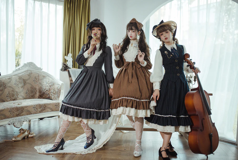 Miss point - Rose Silhouette - Vintage Classic Lolita OP - Image 31