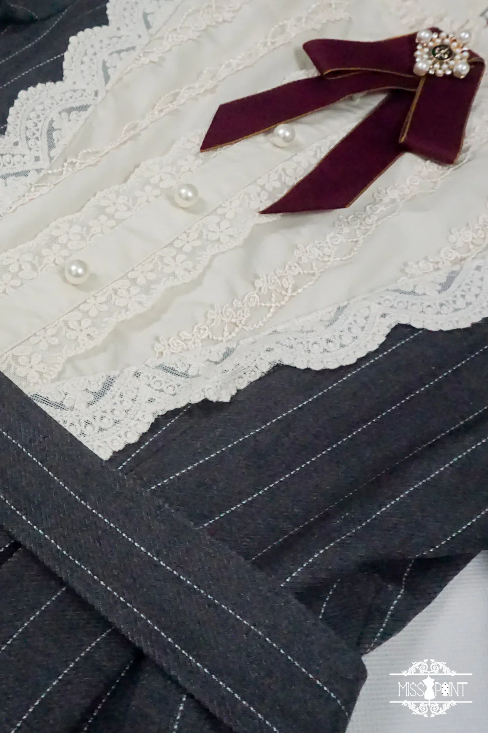 Miss point - Rose Silhouette - Vintage Classic Lolita OP - Image 38